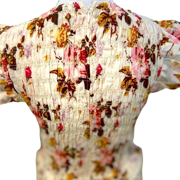Nwot Sea New York Esme midi floral dress smocked tiered skirt cap sleeves size 6 - Picture 13 of 16